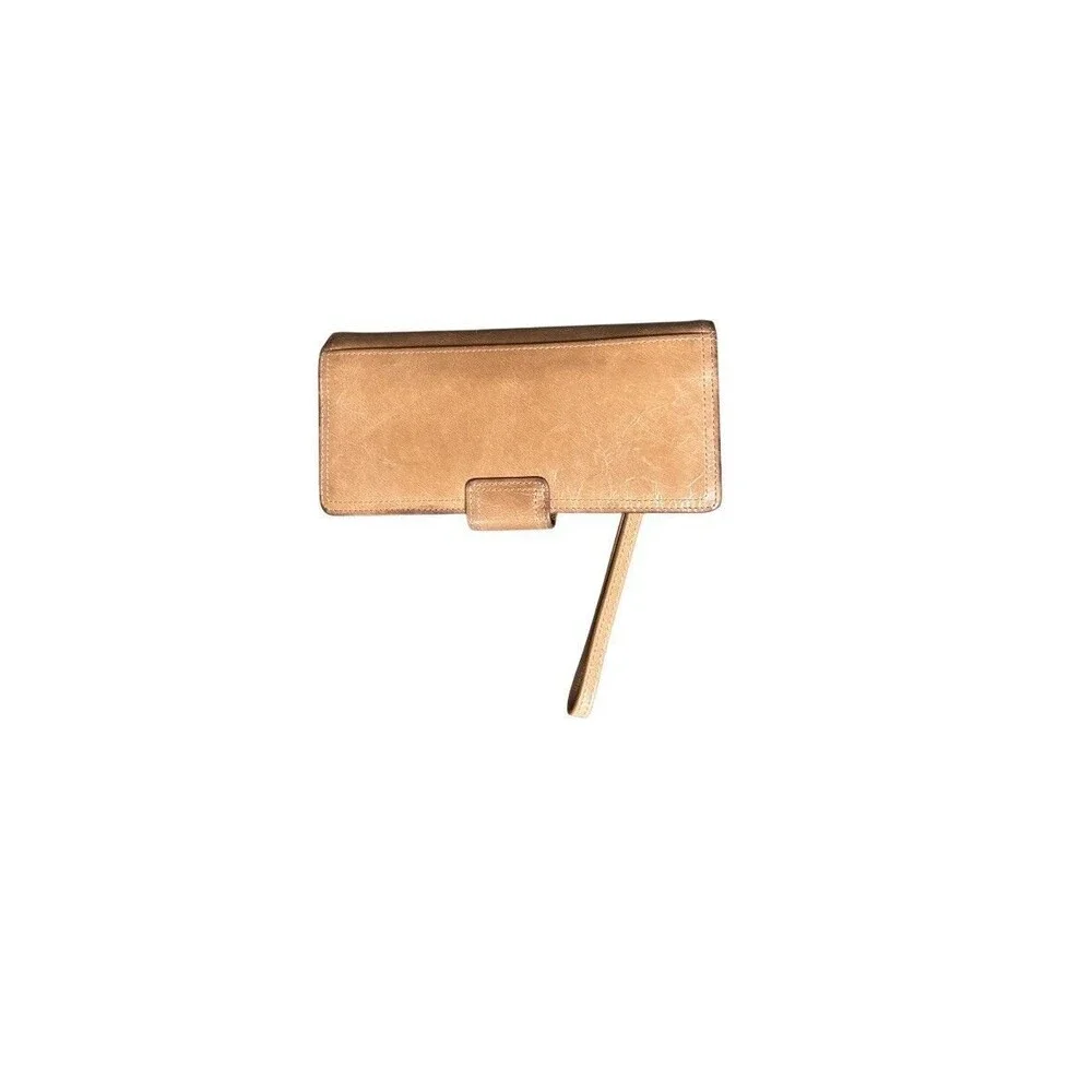 Hobo International Tan Leather Wristlet Wrist Bag Purse Wallet